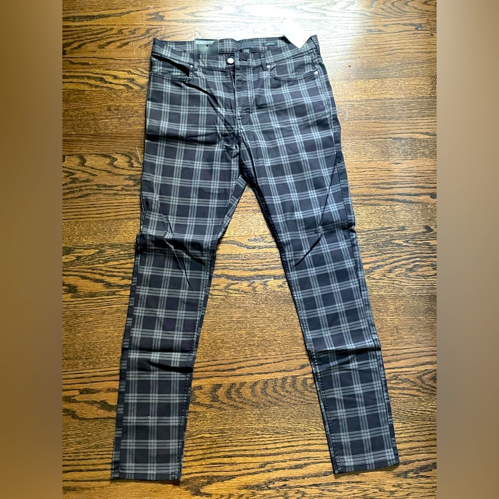 Brand New H&M Black Pants with Grey Cross Pattern with tags